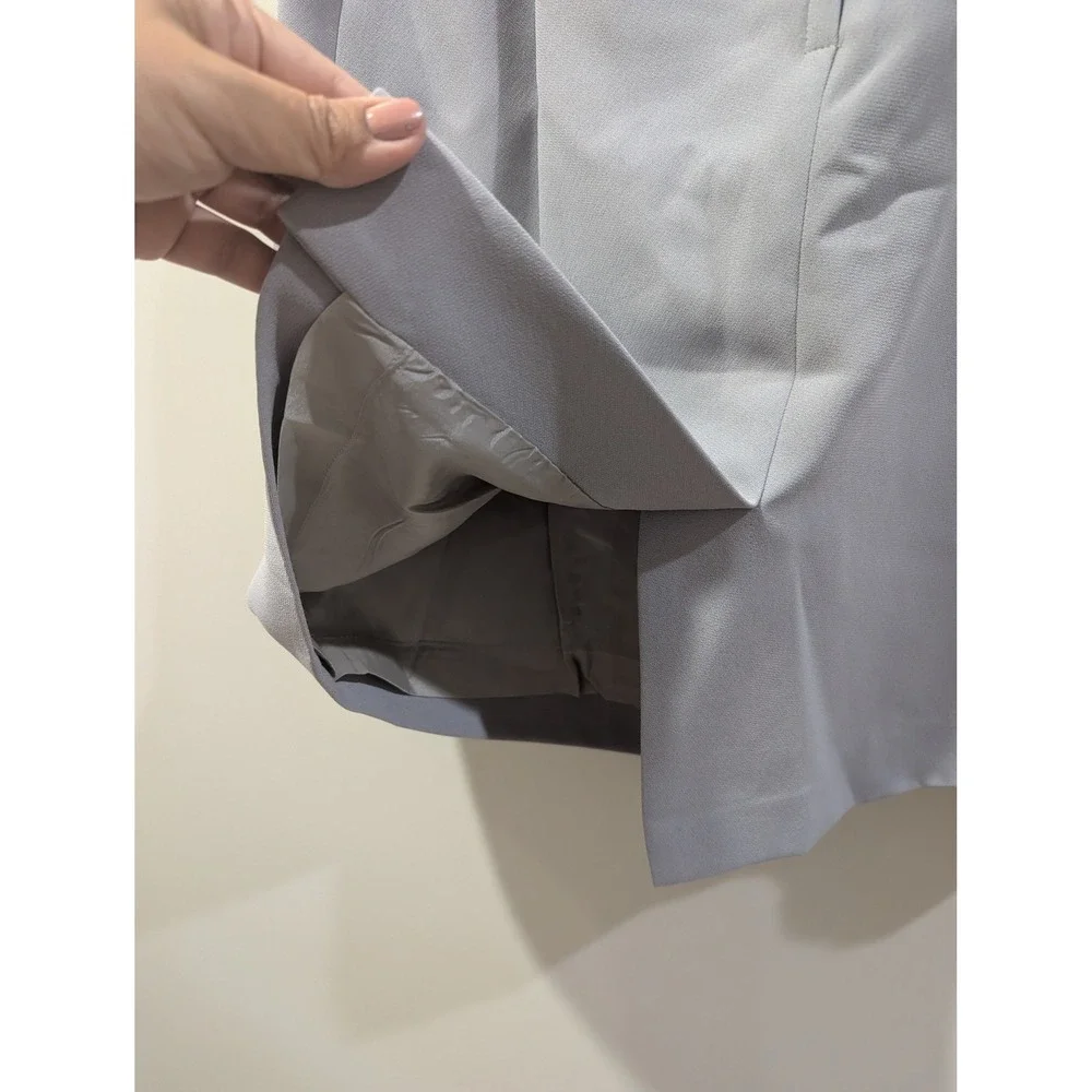 Kasper ASL Petite Skirt Suit Set Grey Floral Embroidered Blazer‎ 4P